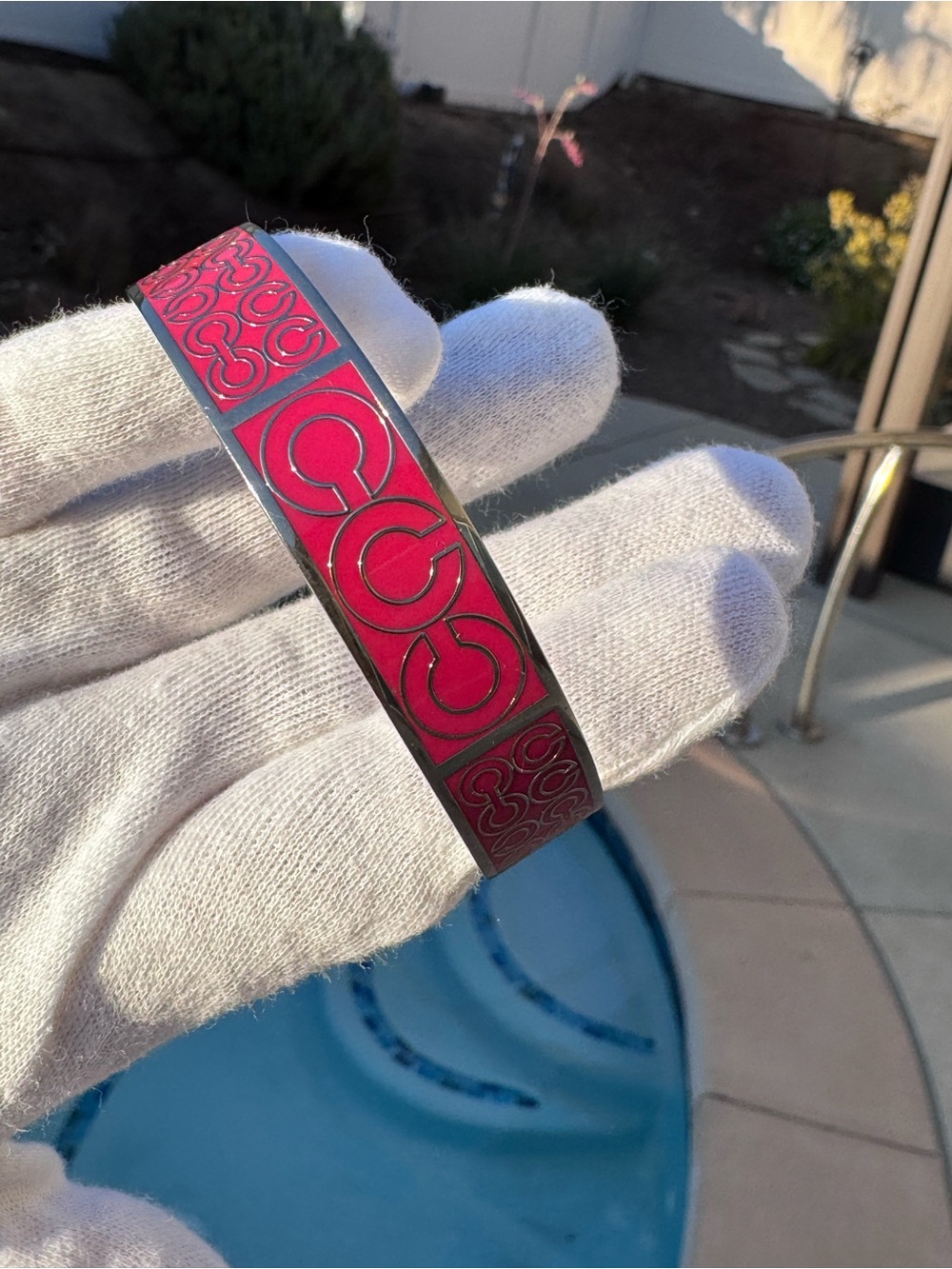 Coach hot pink bangle bracelet 7 1/2 - Picture 12 of 14